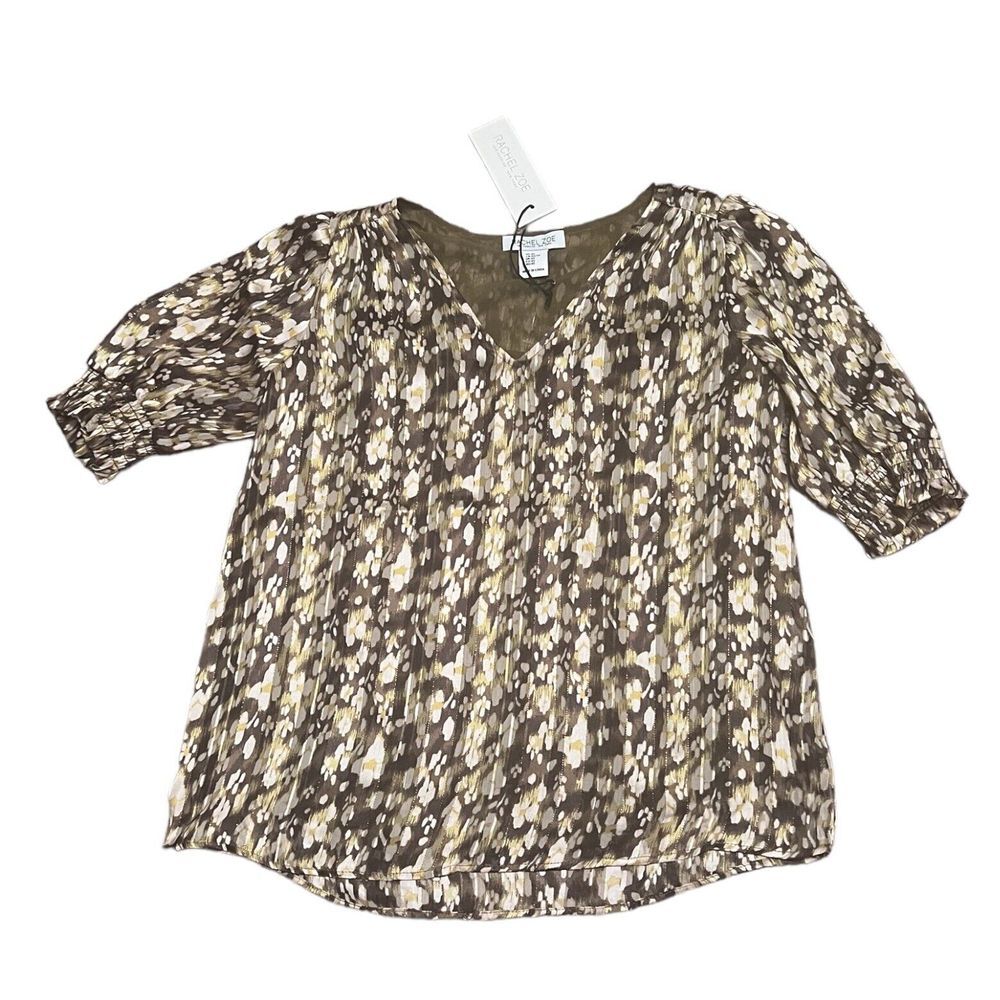 Rachel Zoe Women's Lined V- Neck Green Top Size XS‎